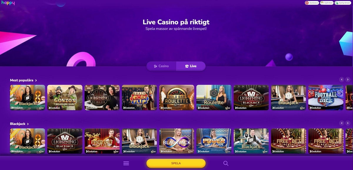 Happy Casino – svenskt casino med ansvarsfullt spel