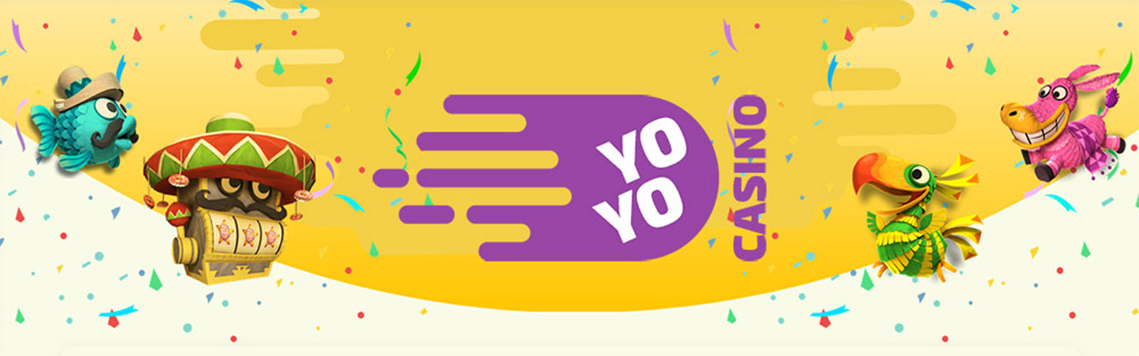 Yoyo Casino logotyp och välkomstbonus upp till 1 000 kr med free spins